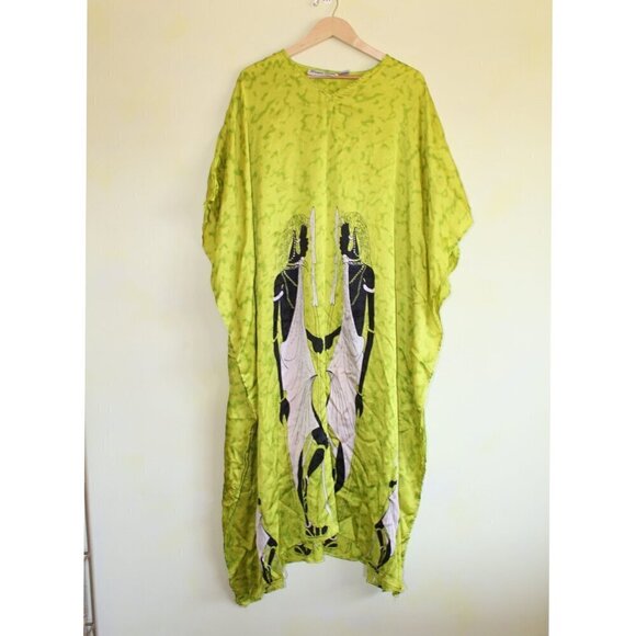 Jessica Taylor Women Maasai Tribal Pattern Kimono Sleeve Kaftan Dress One Size - Picture 9 of 9